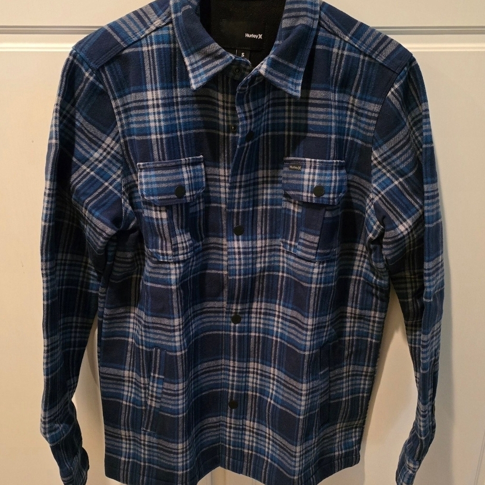 Hurley Blue Plaid Fleece Jacket